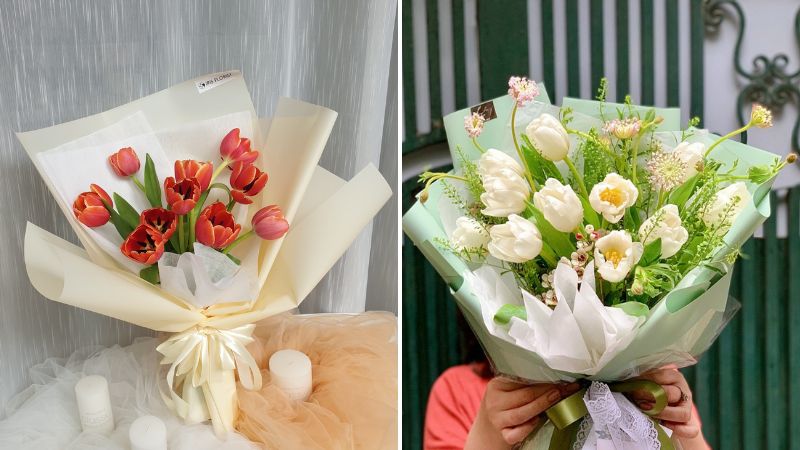 hoa tulip tặng vợ và bạn gái ngày Quốc tế Phụ Nữ